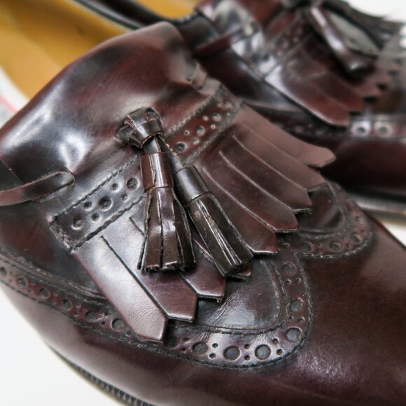Vintage 90s Mario Bruni Burgundy Leather Tassel Loafer main image 9